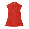 Women's Sleeveless Blouse with Tailored Fit and Collar
