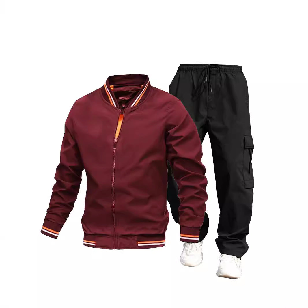 Men's sporty jacket and cargo pants set
