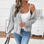 Women's Cotton Button-Down Blouse with Round Neck
