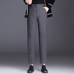 Women's Elegant High-Waist Fabric Pants