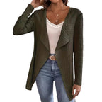 Women's Elegant Asymmetric Textured Cardigan