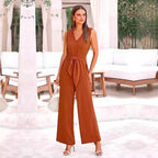 Women's Elegant Tailored Wide-Leg Jumpsuit