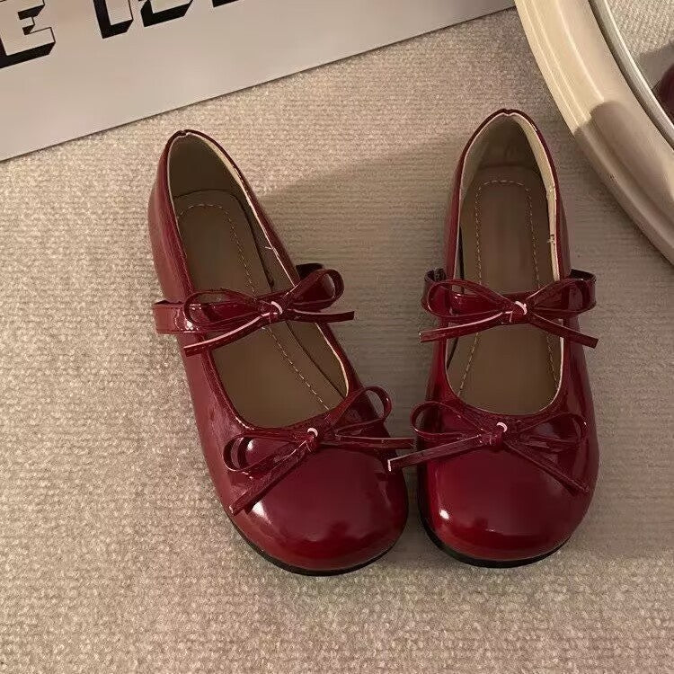 Women's Ballet Flats with Decorative Bows and Comfortable Footbed