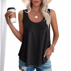 Women's Sleeveless Lace Top with Decorative Pattern