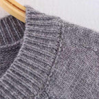 Women's Cropped Cardigan with Button Details and Elastic Waistband