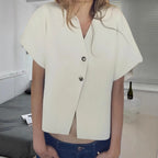 Women's Blouse with Innovative Cut and Elegant Details