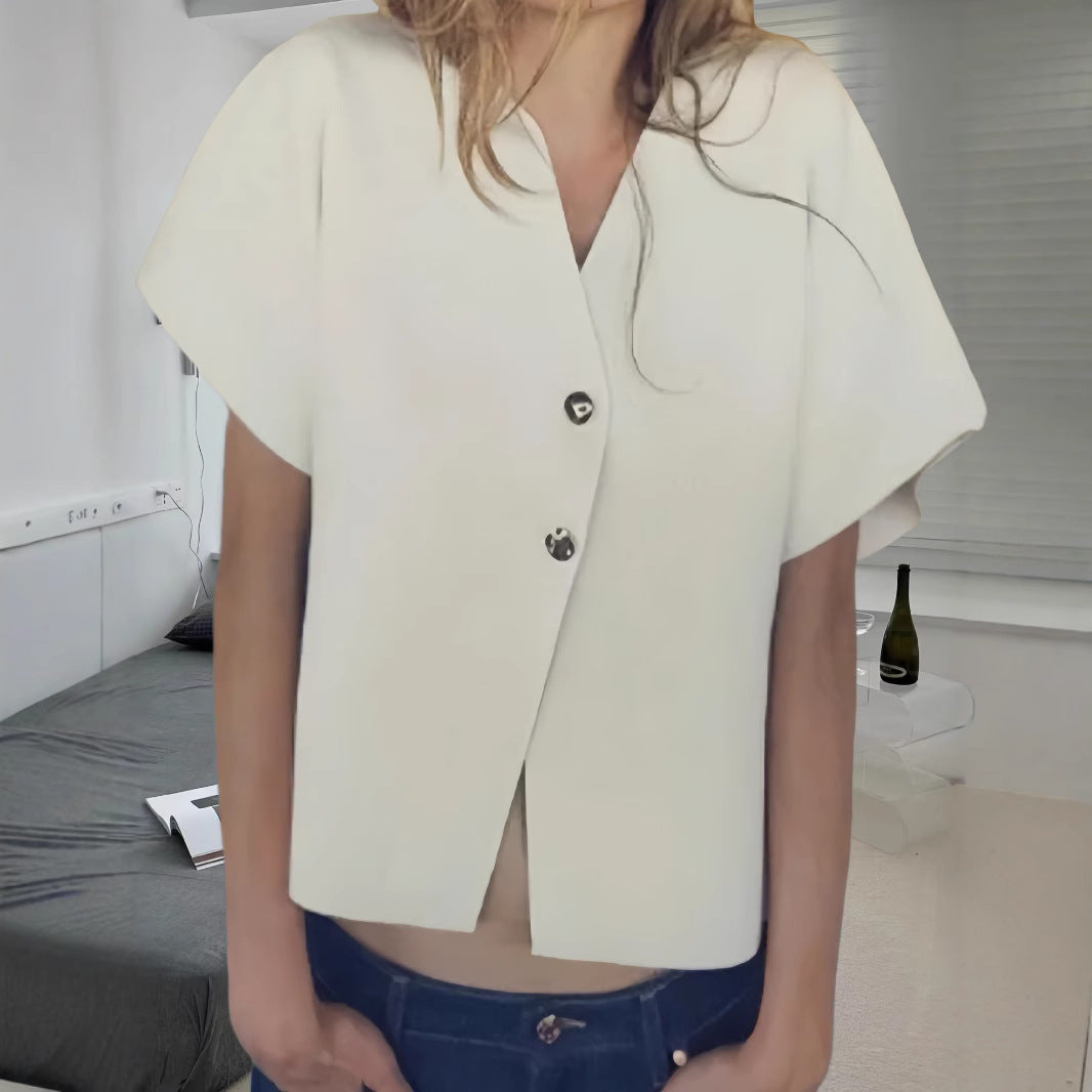 Women's Blouse with Innovative Cut and Elegant Details