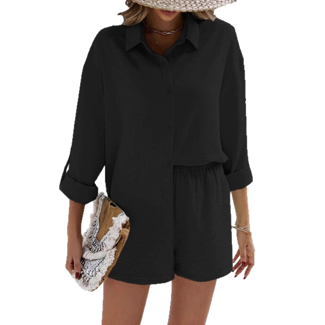 Women's Casual Short-Sleeve Jumpsuit