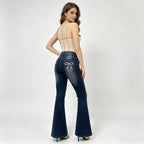 Women's Bootcut Jeans with Decorative Embroidery