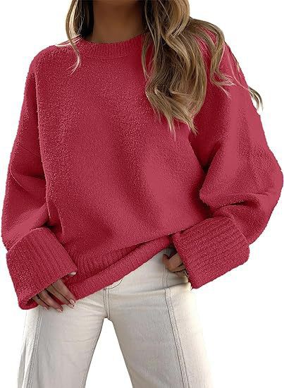 Women's Fluffy Oversized Pullover with Wide Cuffs