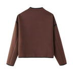 Elegant Women's Transitional Jacket with Contrasting Edges