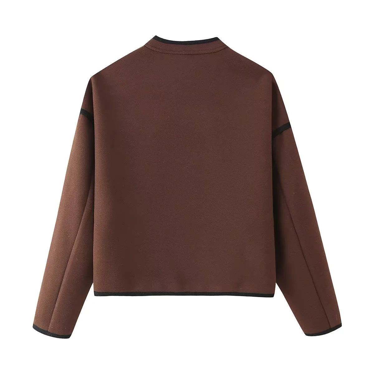 Elegant Women's Transitional Jacket with Contrasting Edges