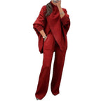 Women's Casual Knit Set with Wide Cut