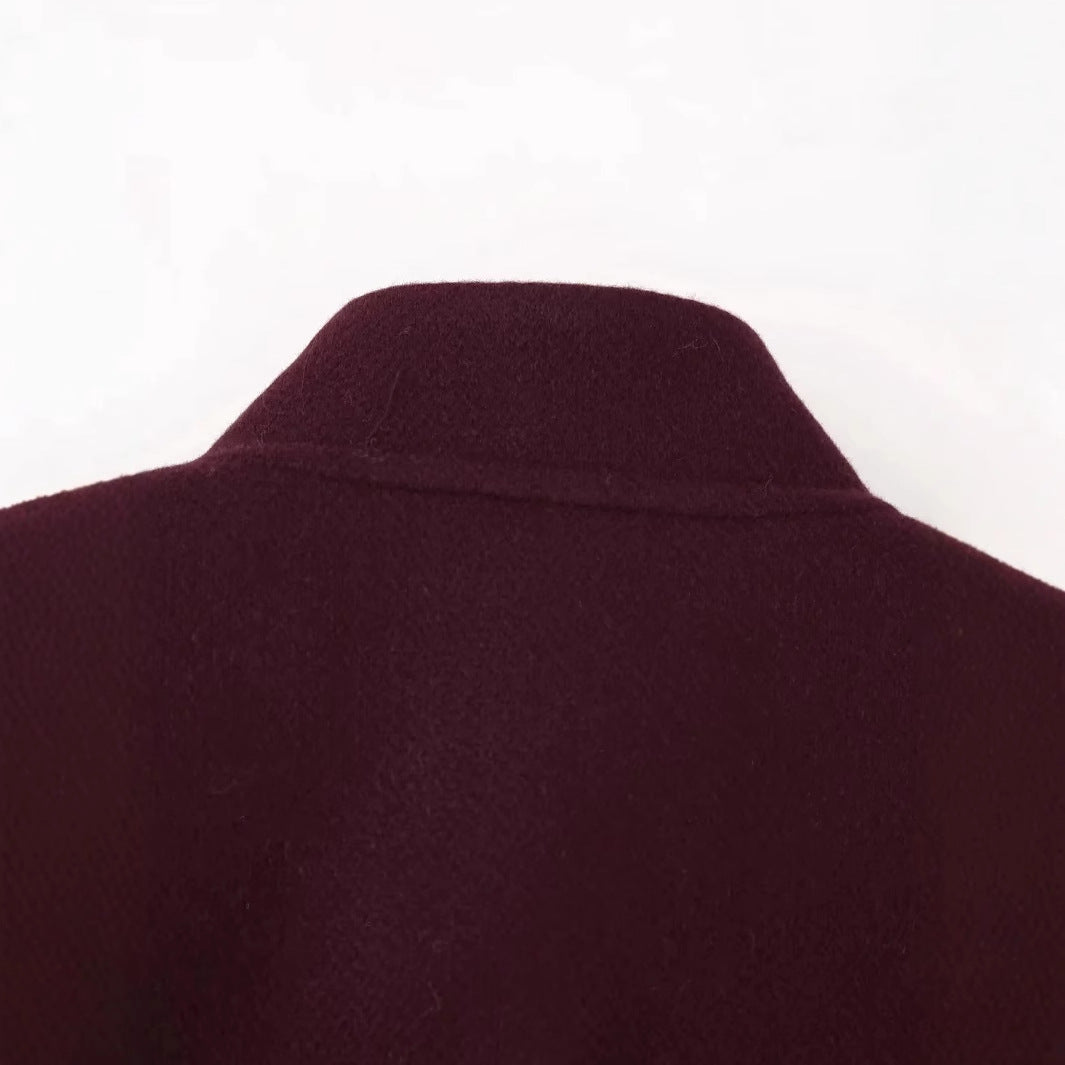Women's Elegant Military-Style Jacket with Pockets