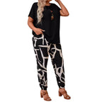 Women's Casual Floral Print Top and Jogger Set