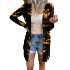 Women's Long-Sleeve Blouse with Animal Print and Button Closure
