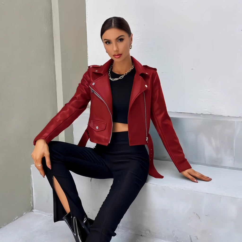 Women's Cropped Biker Jacket