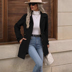 Women's Elegant and Tailored Transitional Jacket with Pockets