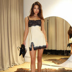 Elegant Silk Dress with Lace
