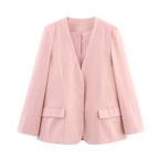 Women's Blazer with Elegant Cut and Modern Pockets