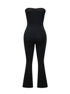 Women's Bustier Jumpsuit with Flared Legs