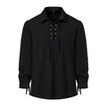 Women's Blouse with Modern Lace-Up Design and Casual Puff Sleeves