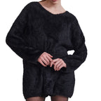 Women's Fluffy V-Neck Sweater