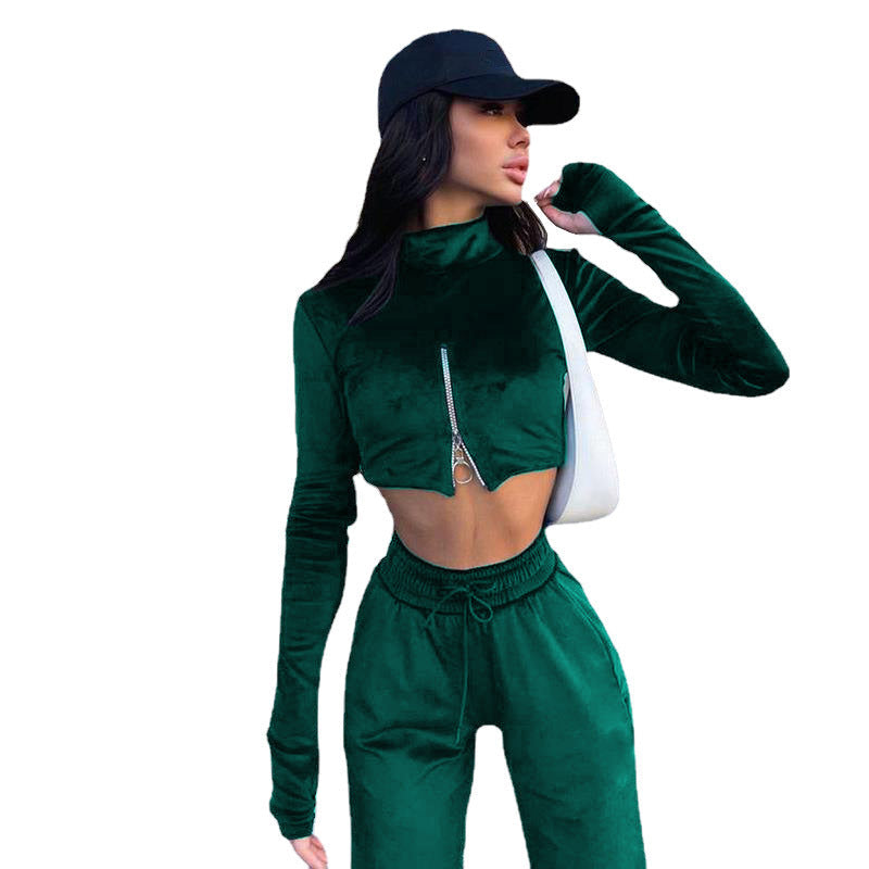 Women's Casual Sport Set with High Collar
