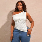 Women's Asymmetrical Off-the-Shoulder Ruched Top