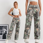 Women's High-Waisted Camouflage Cargo Pants