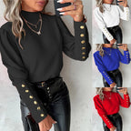 Elegant Puff Sleeve Blouse with Button Details