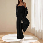 Casual Women's Wide-Leg Jumpsuit with Adjustable Straps