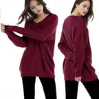 Women's Chunky Knit Sweater with Wide Cut and Casual Comfort