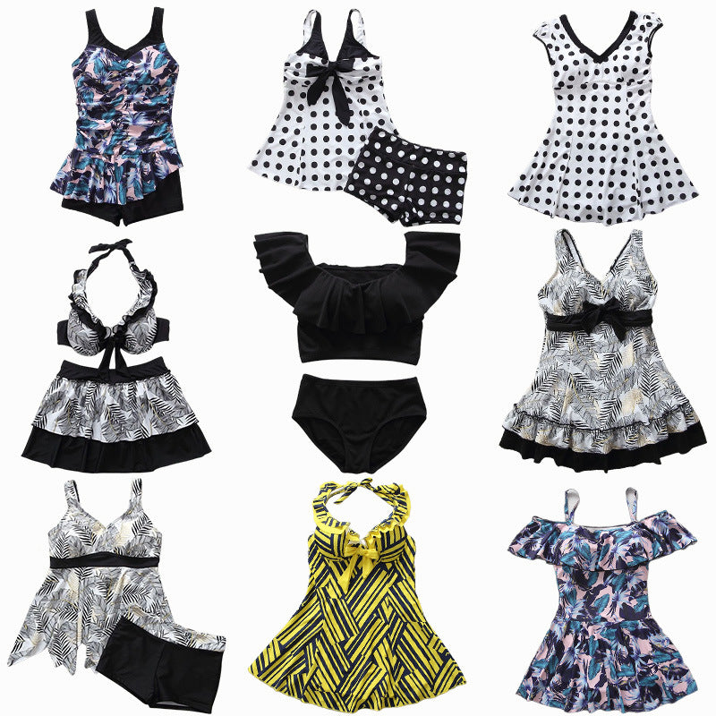 Women's Ruffled Swimsuit with Ribbed Texture