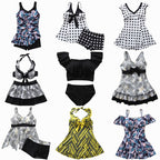 Women's Ruffled Swimsuit with Ribbed Texture