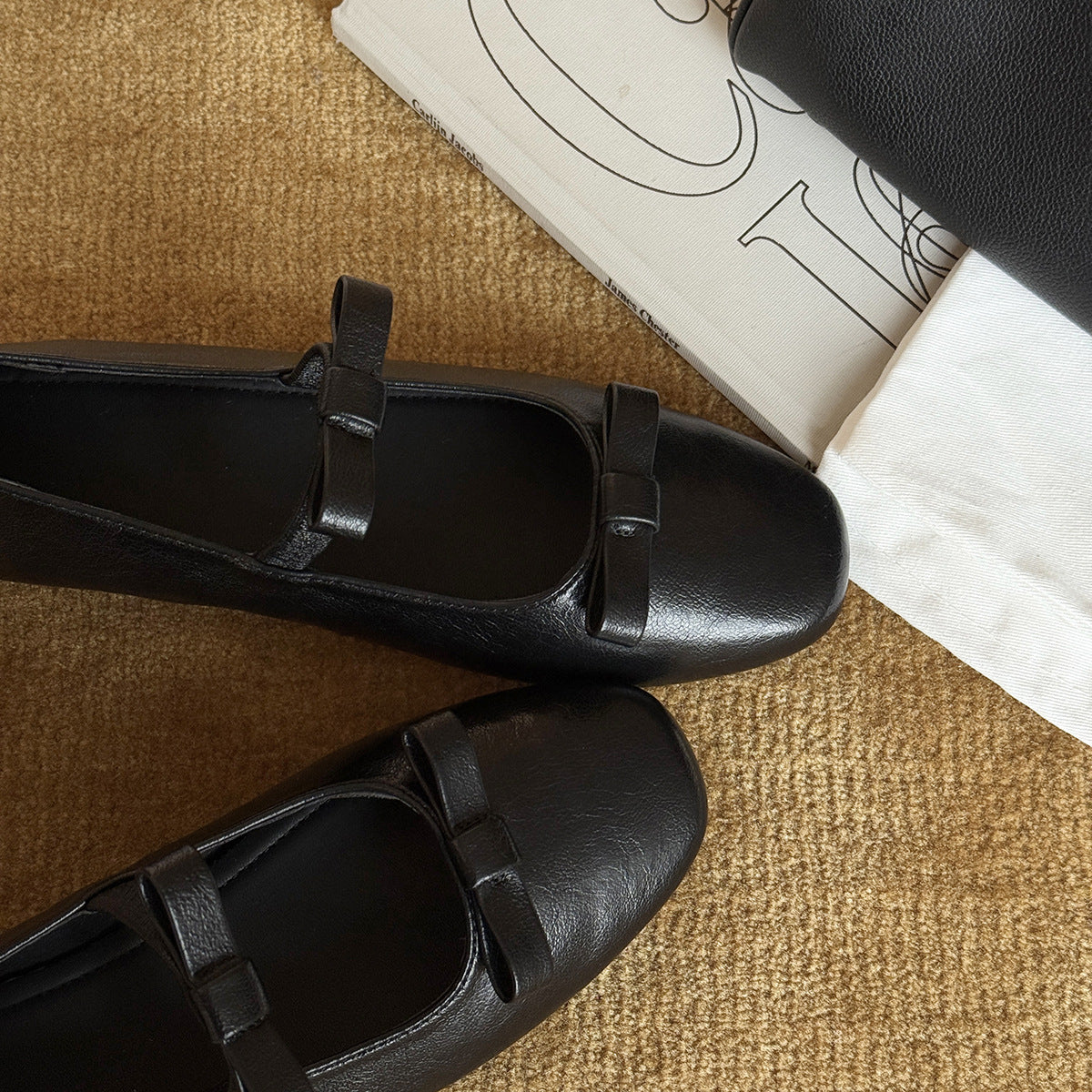 Women's Ballet Flats with Elegant Strap and Comfortable Footbed