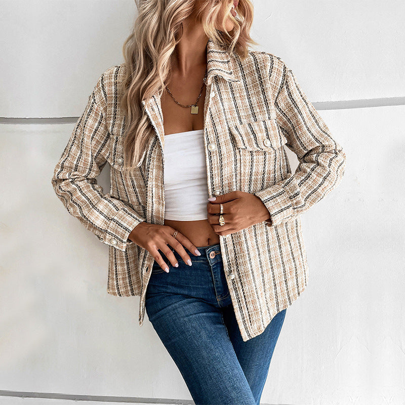 Women's Plaid Shirt with Patch Pockets