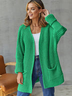 Women's Cozy Cardigan with Deep Pockets and Volumetric Sleeves