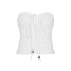 Women's Bandeau Top with Floral Pattern and Braided Detail