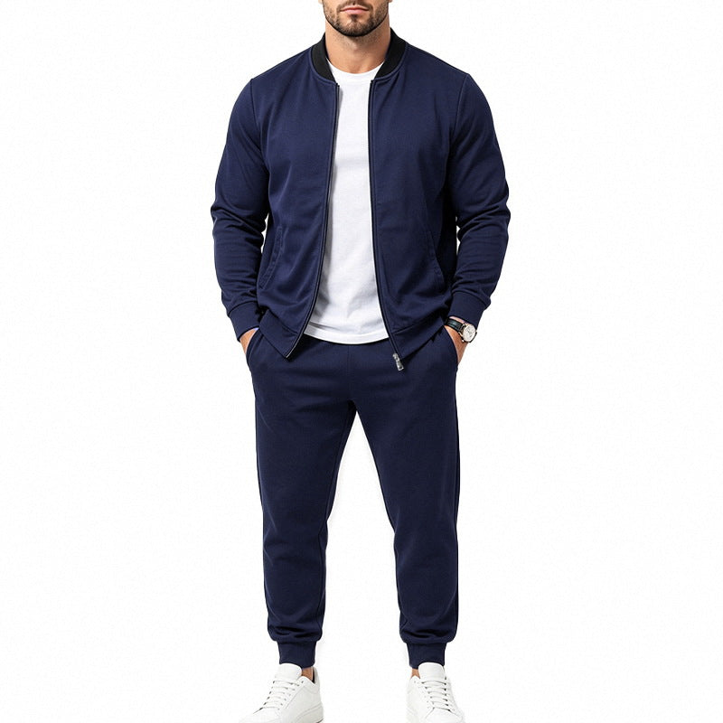Men's Sweat Set with Bomber Jacket and Jogging Pants