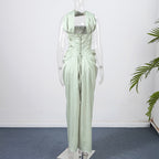 Women's Evening Dress with Asymmetrical Cut and Draping