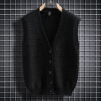 Sleeveless Knit Cardigan with Button Details