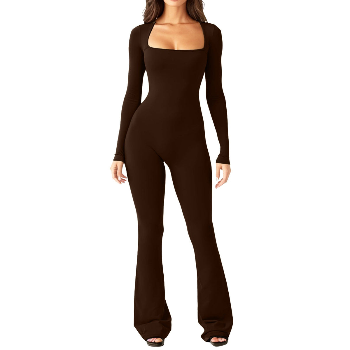 Women's Elegant Long-Sleeve Wide-Leg Jumpsuit
