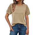 Women's Airy T-Shirt with Attractive Crochet Sleeves
