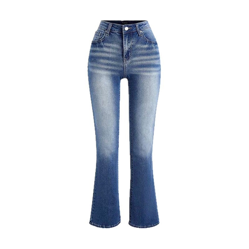Women's Vintage-Style Bootcut Jeans with High Waist