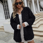 Women's Cozy Coat with Voluminous Faux Fur