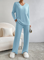 Women's Comfortable Ribbed Lounge Set