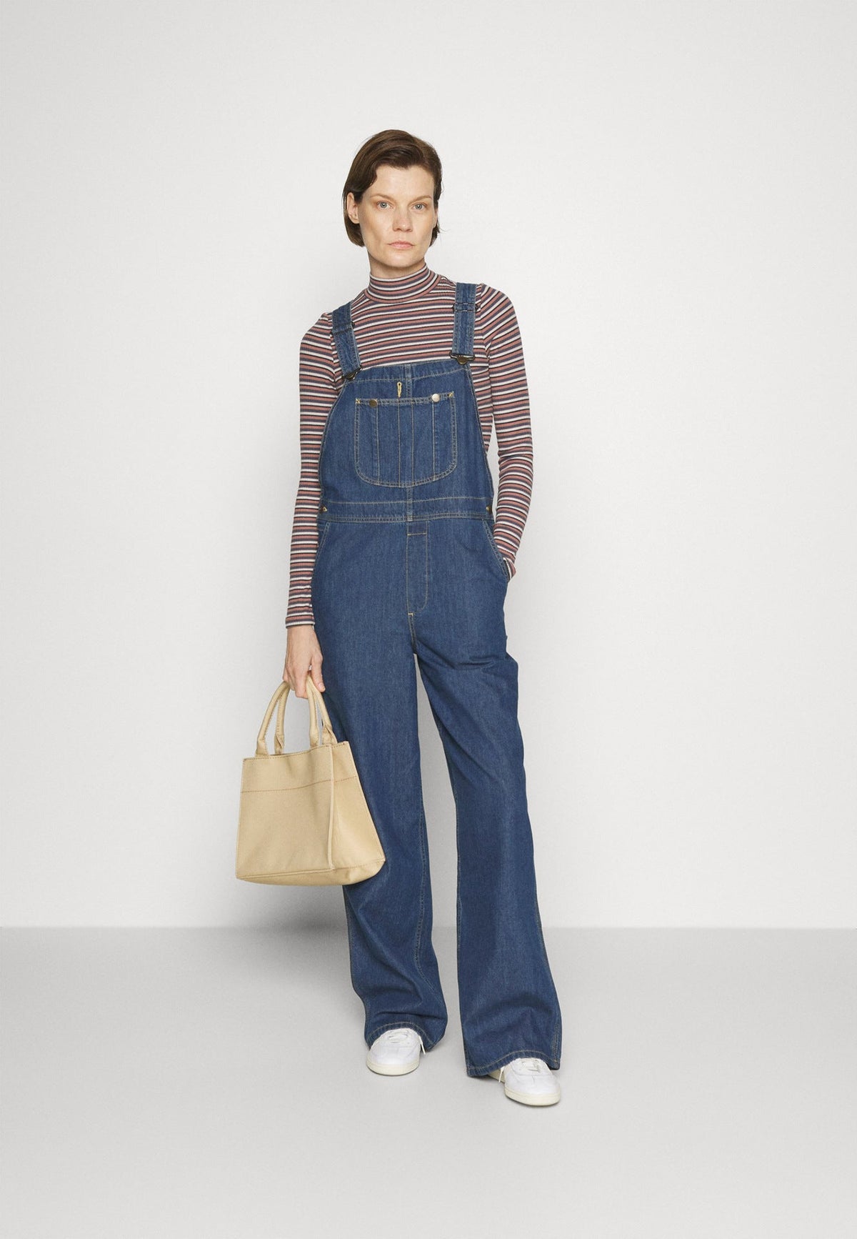 Women's Wide-Leg Denim Overalls with Adjustable Straps