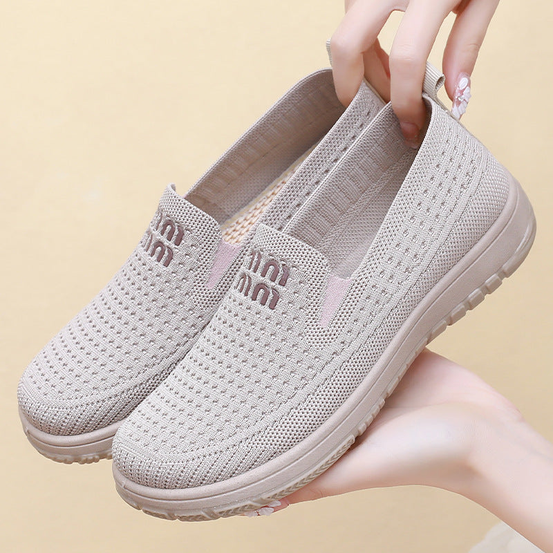 Women's Breathable Casual Slip-On Sneakers with Elastic Upper