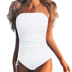 Women's Bandeau Swimsuit with Side Ruching